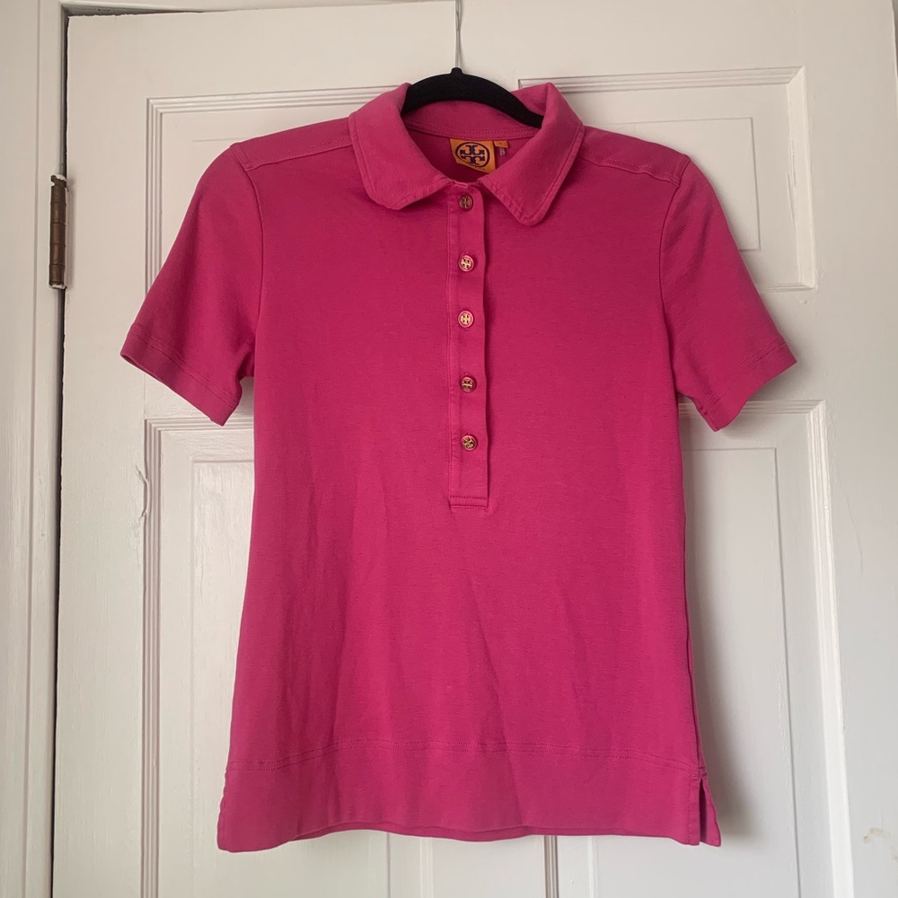 Tory Burch Pink Polo Short Sleeved Shirt Top M